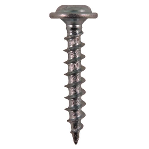 #8 x 1" Round Washer Head Assembly Screws, Square/Phillips Drive Coarse Thread and Sharp Point, Zinc, Box of 1 Thousand by Quickscrews