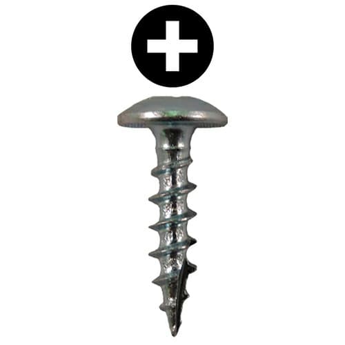 #8 x 3/4" Truss Head Compact Hinge Screws, Phillips Drive Coarse Thread and Type 17 Auger Point, Zinc, Box of 10 Thousand by Quickscrews