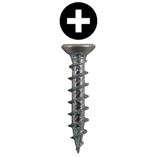 #6 x 5/8" Flat Head Undercut Screws, Phillips Drive Coarse Thread and Sharp Point, Zinc, Box of 25 Thousand by Quickscrews