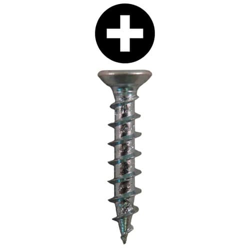 #6 x 3/4" Flat Head Undercut Screws, Phillips Drive Coarse Thread and Sharp Point, Zinc, Box of 20 Thousand by Quickscrews