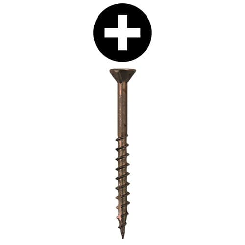 #10 x 3-1/2" Flat Head Assembly Screws, Phillips Drive Coarse Thread with Nibs and Double Auger Point, Plain, Box of Thousand by Quickscrews