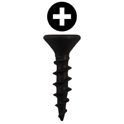 #8 x 3/4" Flat Head Drawer Slide Screws, Phillips Drive Coarse Thread and Sharp Point, Black, Box of 1 Thousand by Quickscrews