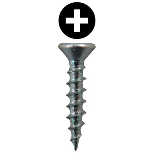 #5 x 1/2" Flat Head Drawer Slide Screws, Phillips Drive Coarse Thread and Sharp Point, Zinc, Box of Hundred by Quickscrews