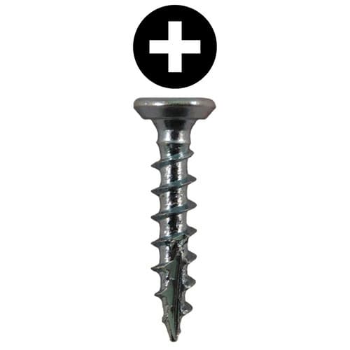 #6 x 1/2" Flat Head Undercut Screws, Phillips Drive Coarse Thread and Type 17 Auger Point, Zinc-Plated, Box of Hundred by Quickscrews
