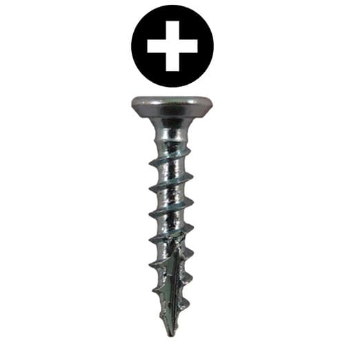 #6 x 5/8" Flat Head Undercut Screws, Phillips Drive Coarse Thread and Type 17 Auger Point, Zinc, Box of Hundred by Quickscrews