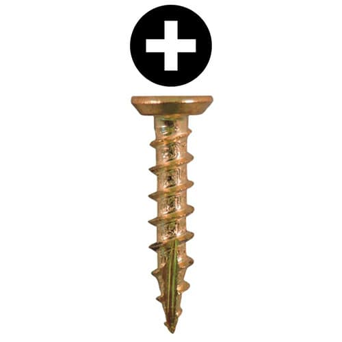 Quickscrews #6 Flat Head Phillips Drive Type 17 Auger Point Bright Brass Hinge and Drawer Slide Installation Screw
