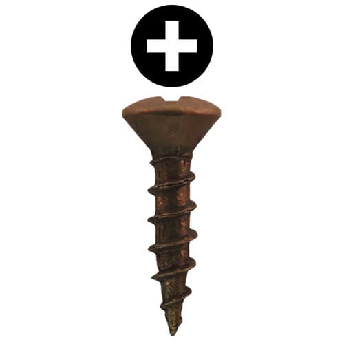 #5 x 5/8" Oval Head Hinge Edge Screws, Phillips Drive Coarse Thread and Sharp Point, Antique Brass, Box of Hundred by Quickscrews