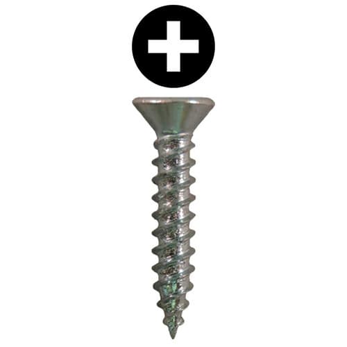 #4 x 5/8" Flat Head Hinge Edge Screws, Phillips Drive Twinfast Thread and Twinfast Point, Zinc, Box of Hundred by Quickscrews