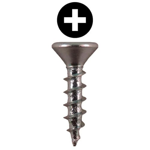 #8 x 3/4" Flat Head Drawer Slide Screws, Phillips Drive Coarse Thread and Sharp Point, Zinc, Box of Hundred by Quickscrews