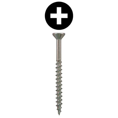 #8 x 2" Flat Head Assembly Screws, Phillips Drive Coarse Thread and Sharp Point, Zinc, Box of Hundred by Quickscrews