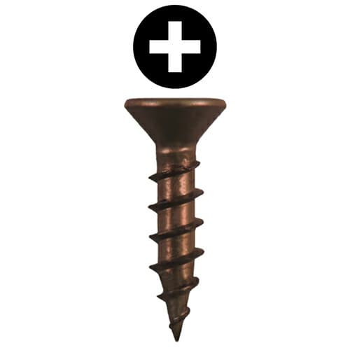 #8 x 3/4" Flat Head Drawer Slide Screws, Phillips Drive Coarse Thread and Sharp Point, Plain, Box of Hundred by Quickscrews