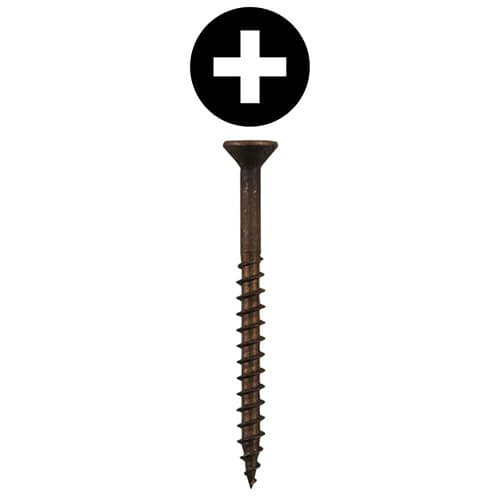 #8 x 2-1/2" Flat Head Assembly Screws, Phillips Drive Coarse Thread and Sharp Point, Plain, Box of Fifty by Quickscrews