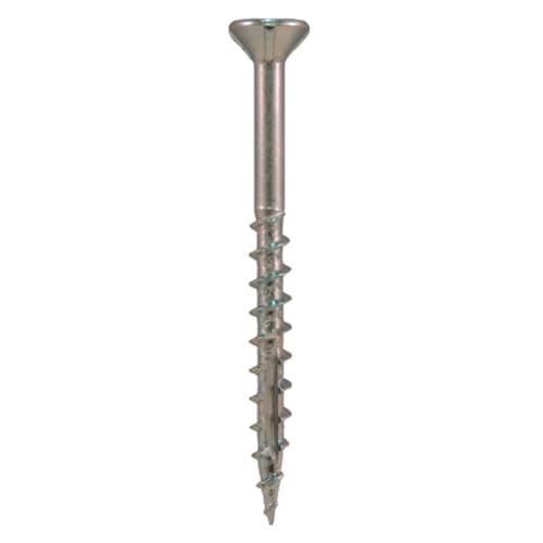 #8 x 3" Flat Head Assembly Screws, Square/Phillips Drive Coarse Thread with Nibs and Double Auger Point, Zinc, Box of Fifty by Quickscrews