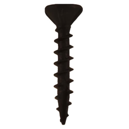 #8 x 1" Flat Head Assembly Screws, Square Drive Coarse Thread and Sharp Point, Black, Box of Hundred by Quickscrews