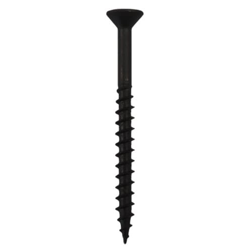 #9 x 2-1/2" Flat Head Assembly Screws, Square Drive Coarse Thread and Sharp Point, Black, Box of Fifty by Quickscrews
