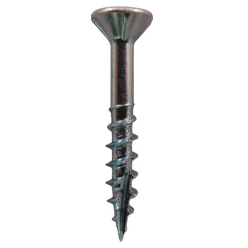 #8 x 1-1/4" Flat Head Assembly Screws, Square/Phillips Drive Coarse Thread with Nibs and Type 17 Auger Point, Zinc, Box of Hundred by Quickscrews
