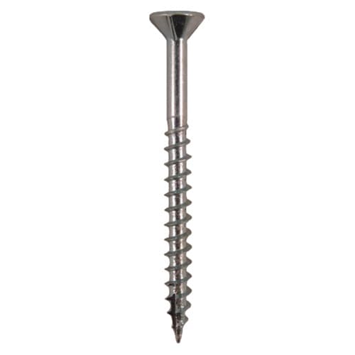 #8 x 2-1/4" Flat Head Assembly Screws, Square/Phillips Drive Coarse Thread with Nibs and Type 17 Auger Point, Zinc, Box of Hundred by Quickscrews