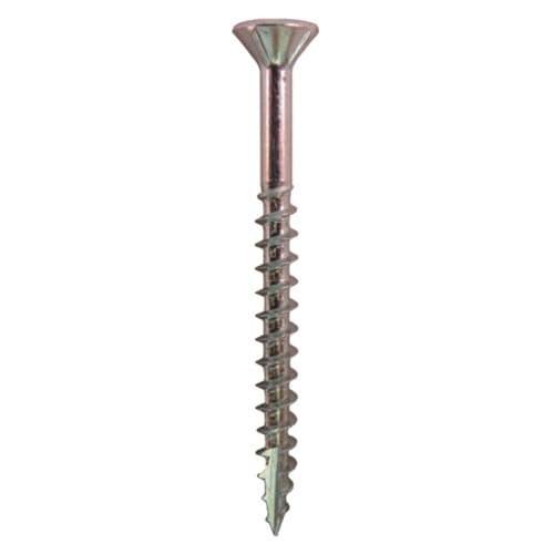 #9 x 2-1/2" Flat Head Assembly Screws, Square/Phillips Drive Coarse Thread with Nibs and Type 17 Auger Point, Zinc, Box of Fifty by Quickscrews