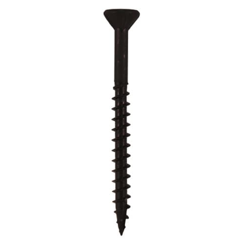 #8 x 2" Flat Head Assembly Screws, Square/Phillips Drive Coarse Thread with Nibs and Type 17 Auger Point, Black, Box of Hundred by Quickscrews
