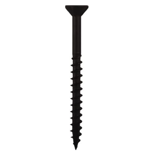 #8 x 2-1/4" Flat Head Assembly Screws, Square/Phillips Drive Coarse Thread with Nibs and Type 17 Auger Point, Black, Box of Hundred by Quickscrews
