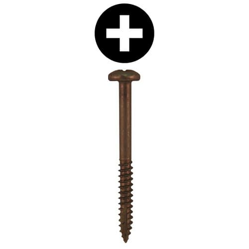 #6 x 1-1/4" Modified Pan Head Face Frame/Pocket-Hole Screws, Phillips Drive Fine Thread and Type 17 Auger Point, Plain, Box of Hundred by Quickscrews