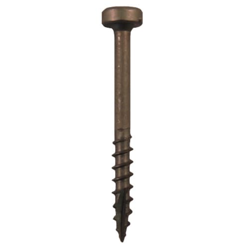 #7 x 1-1/4" Modified Pan Head Face Frame/Pocket-Hole Screws, Square Drive Coarse Thread and Type 17 Auger Point, Plain, Box of Hundred by Quickscrews