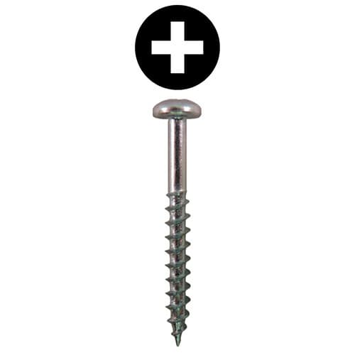 Quickscrews #10 Pan Head Phillips Drive Sharp Point Zinc Hinge and Drawer Slide Installation Screw
