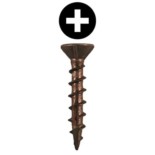 Quickscrews #8 Flat Head Phillips Drive Double Auger Point Plain Assembly Screw