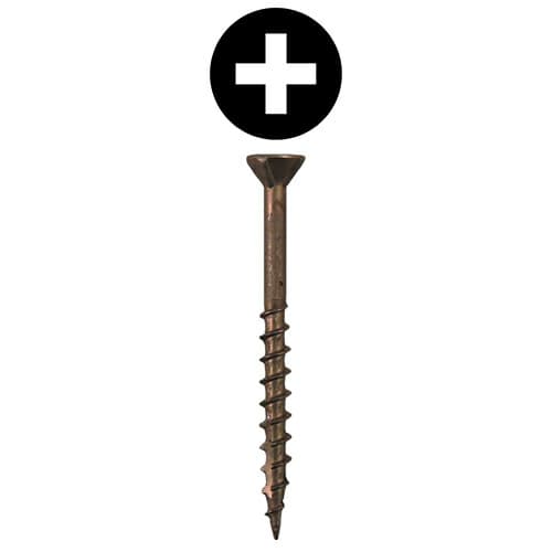 #8 x 1-3/4" Flat Head Assembly Screws, Phillips Drive Coarse Thread with Nibs and Double Auger Point, Plain, Box of 1 Thousand by Quickscrews
