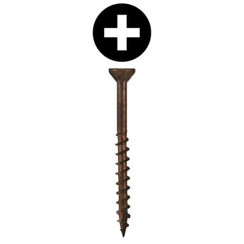 #8 x 2" Flat Head Assembly Screws, Phillips Drive Coarse Thread with Nibs and Double Auger Point, Plain, Box of 1 Thousand by Quickscrews