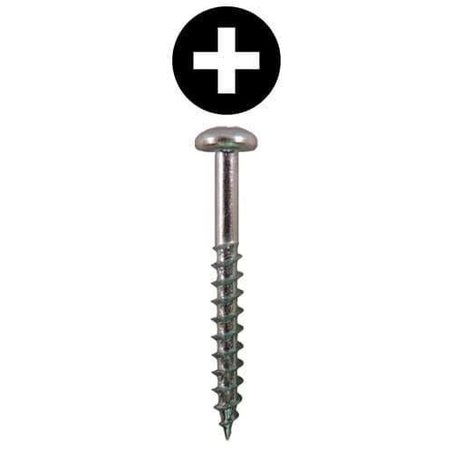 #10 x 1-1/2" Pan Head Hinge Edge Screws, Phillips Drive Coarse Thread and Sharp Point, Zinc, Box of 1 Thousand by Quickscrews
