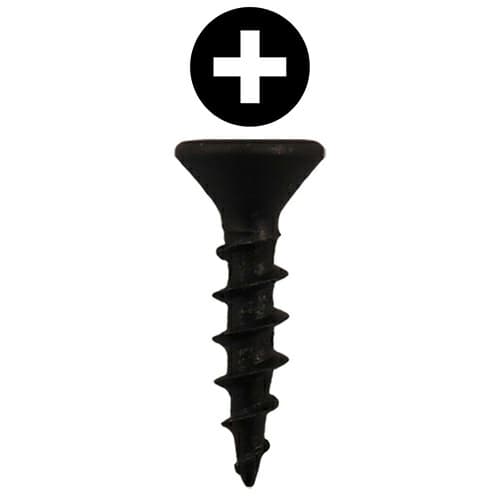 #8 x 5/8" Flat Head Drawer Slide Screws, Phillips Drive Coarse Thread and Sharp Point, Black, Box of 1 Thousand by Quickscrews