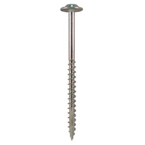 #10 x 3" Round Washer Head Installation Screws, Square/Phillips Drive Coarse Thread and Double Auger Point, Zinc with Zinc Head, Box of 1.5 Thousand by Quickscrews