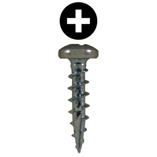 #6 x 1/2" Pan Head Hinge Edge Screws, Phillips Drive Coarse Thread and Type 17 Auger Point, Zinc, Box of 30 Thousand by Quickscrews