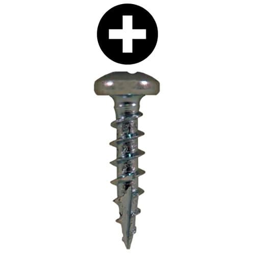 #8 x 3/4" Pan Head Hinge Edge Screws, Phillips Drive Coarse Thread and Type 17 Auger Point, Zinc, Box of 10 Thousand by Quickscrews