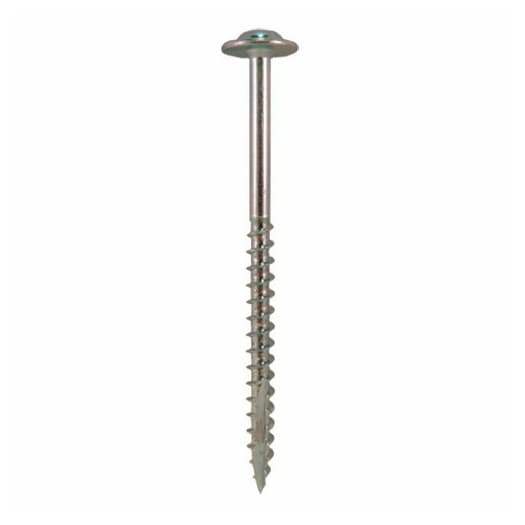 #10 x 3-1/2" Round Washer Head Installation Screws, Square/Phillips Drive Coarse Thread and Double Auger Point, Zinc, Box of Twenty Five by Quickscrews