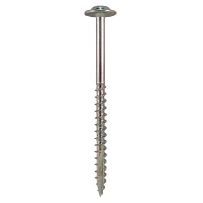 #10 x 4" Round Washer Head Installation Screws, Square/Phillips Drive Coarse Thread and Double Auger Point, Zinc-Plated, Box of 25 by Quickscrews