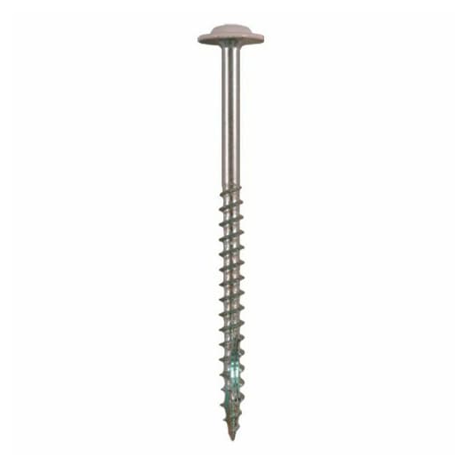 #10 x 3-1/2" Round Washer Head Installation Screws, Square/Phillips Drive Coarse Thread and Double Auger Point, Zinc, Box of Twenty Five by Quickscrews