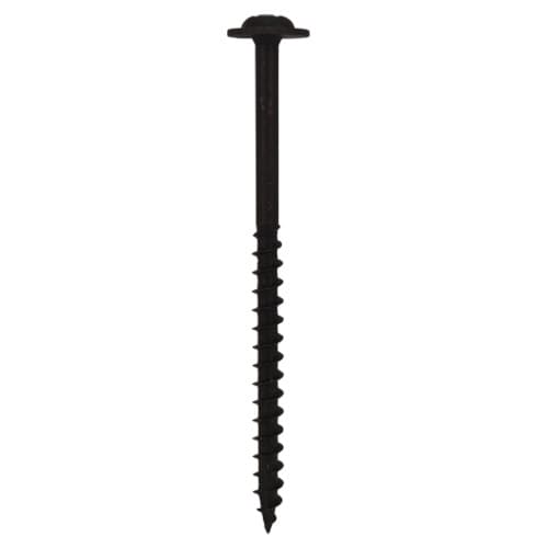 #10 x 3" Round Washer Head Installation Screws, Square/Phillips Drive Coarse Thread and Double Auger Point, Black, Box of 5 Hundred by Quickscrews