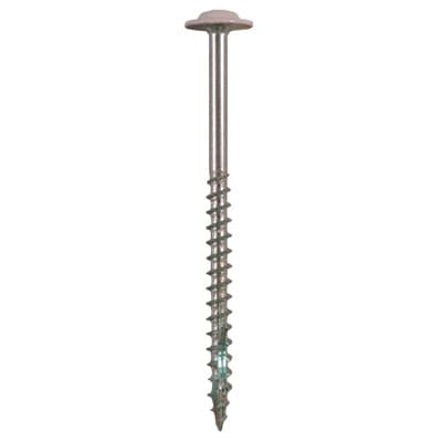 #10 x 4" Round Washer Head Installation Screws, Square/Phillips Drive Coarse Thread and Double Auger Point, Zinc-Plated, Box of 250 by Quickscrews