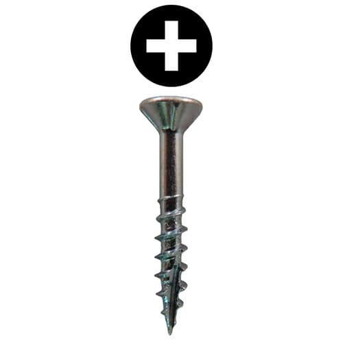 Quickscrews #8 Flat Head Phillips Drive Type 17 Auger Point Zinc Assembly Screw