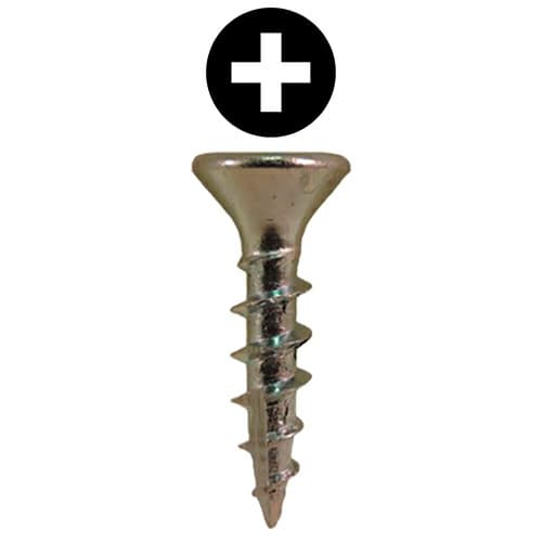#6 x 3/4" Flat Head Hinge Edge Screws, Phillips Drive Coarse Thread and Type 17 Auger Point, Zinc, Box of 20 Thousand by Quickscrews