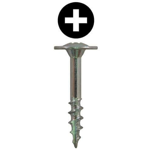 #8 x 1-1/4" Large Round Washer Head Drawer Front Adjusting Screws, Phillips Drive Coarse Thread and Type 17 Auger Point, Zinc, Box of 6 Thousand by Quickscrews