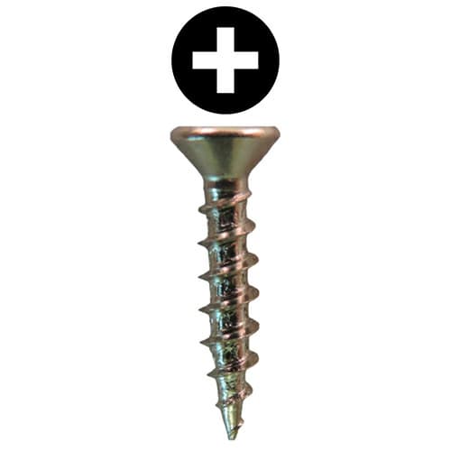 #6 x 3/4" Flat Head Drawer Slide Screws, Phillips Drive Coarse Thread and Sharp Point, Nickel, Box of 1 Thousand by Quickscrews