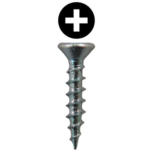 #7 x 5/8" Flat Head Drawer Slide Screws, Phillips Drive Coarse Thread and Sharp Point, Zinc, Box of Hundred by Quickscrews
