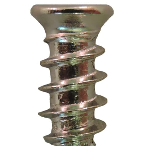6.3mm x 13mm Flat Head Euro Screws, Phillips Drive Type B Thread and Blunt Point, Nickel, Box of Hundred by Quickscrews