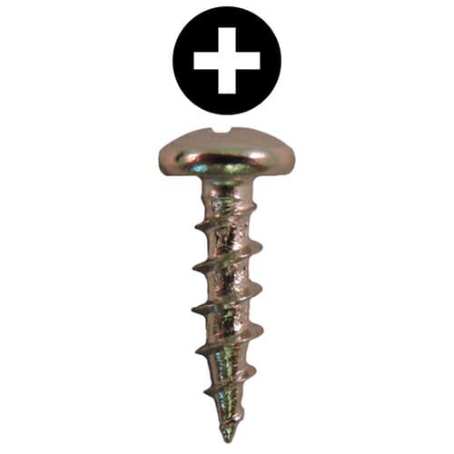 #10 x 3/4" Pan Head Hinge Edge Screws, Phillips Drive Coarse Thread and Sharp Point, Nickel, Box of 9 Thousand by Quickscrews