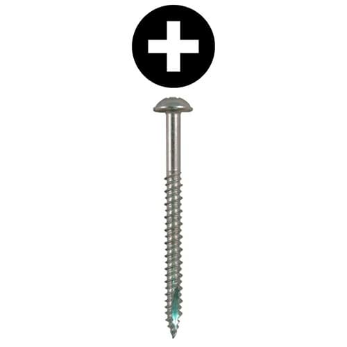 #14 x 2-1/2" Round Washer Head Installation Screws, Phillips Drive Hi-Low Thread and Sharp Point, Zinc, Box of Hundred by Quickscrews