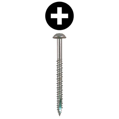 #14 x 3" Round Washer Head Installation Screws, Phillips Drive Hi-Low Thread and Sharp Point, Zinc, Box of Hundred by Quickscrews