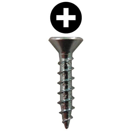 #6 x 1/2" Large Flat Head Hinge Edge Screws, Phillips Drive Coarse Thread and Sharp Point, Zinc, Box of 25 Thousand by Quickscrews
